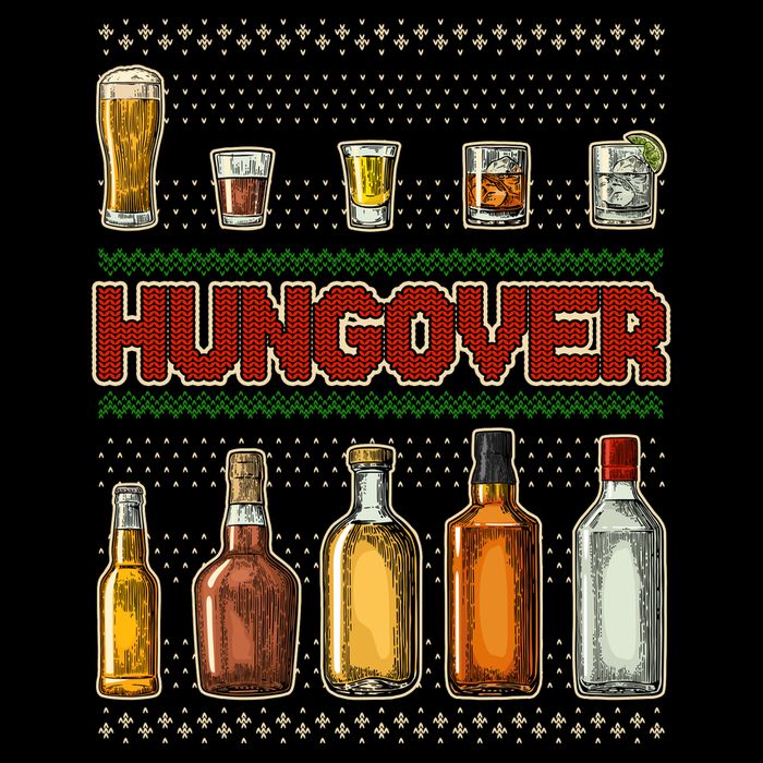 Funny Hungover Drunk Ugly Christmas Sweater Premium T-Shirt