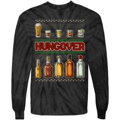 Funny Hungover Drunk Ugly Christmas Sweater Tie-Dye Long Sleeve Shirt