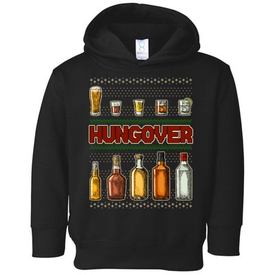 Funny Hungover Drunk Ugly Christmas Sweater Toddler Hoodie