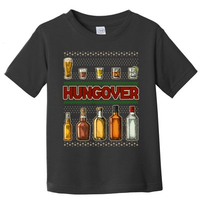 Funny Hungover Drunk Ugly Christmas Sweater Toddler T-Shirt