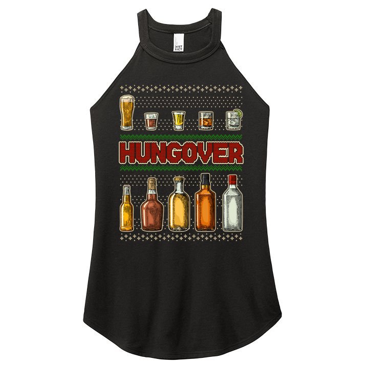 Funny Hungover Drunk Ugly Christmas Sweater Women's Perfect Tri Rocker Tank