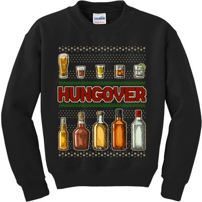 Funny Hungover Drunk Ugly Christmas Sweater Kids Sweatshirt