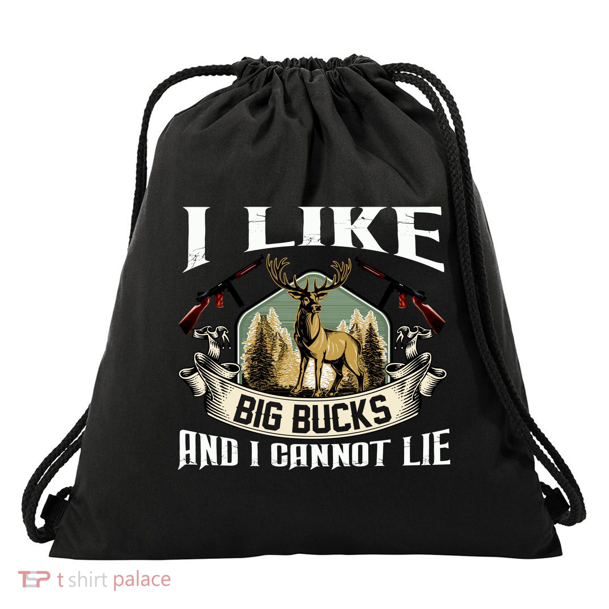 Funny Hunting Bucks Drawstring Bag