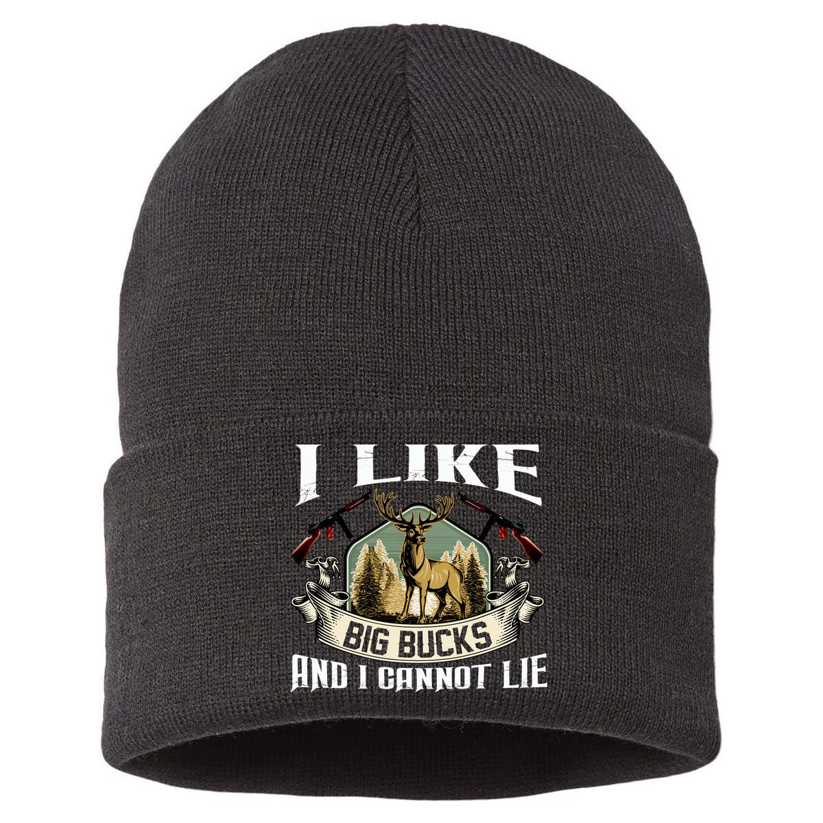 Funny Hunting Bucks Sustainable Knit Beanie