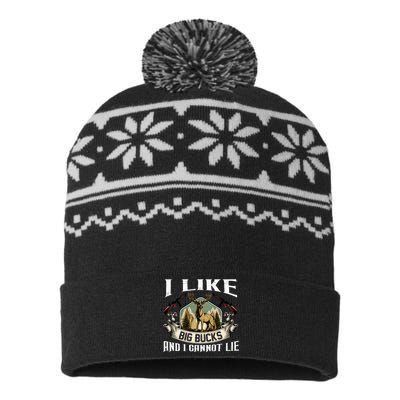 Funny Hunting Bucks USA-Made Snowflake Beanie