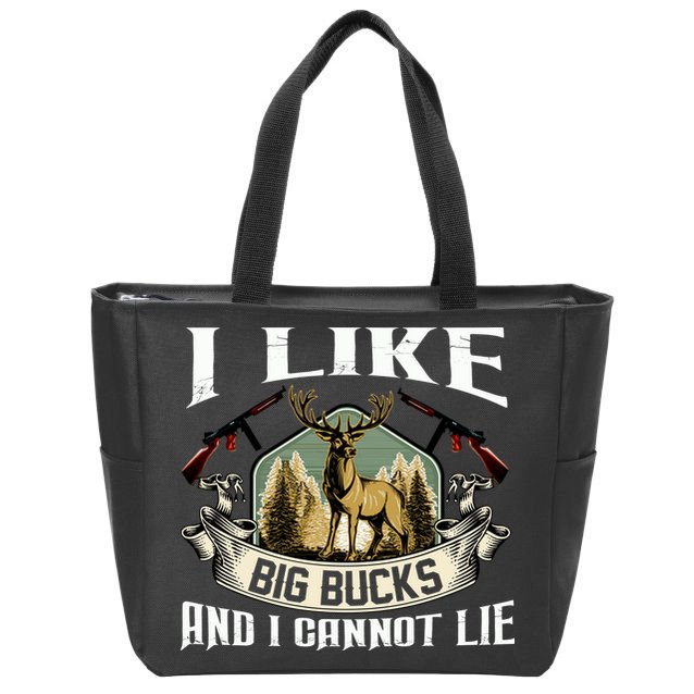 Funny Hunting Bucks Zip Tote Bag