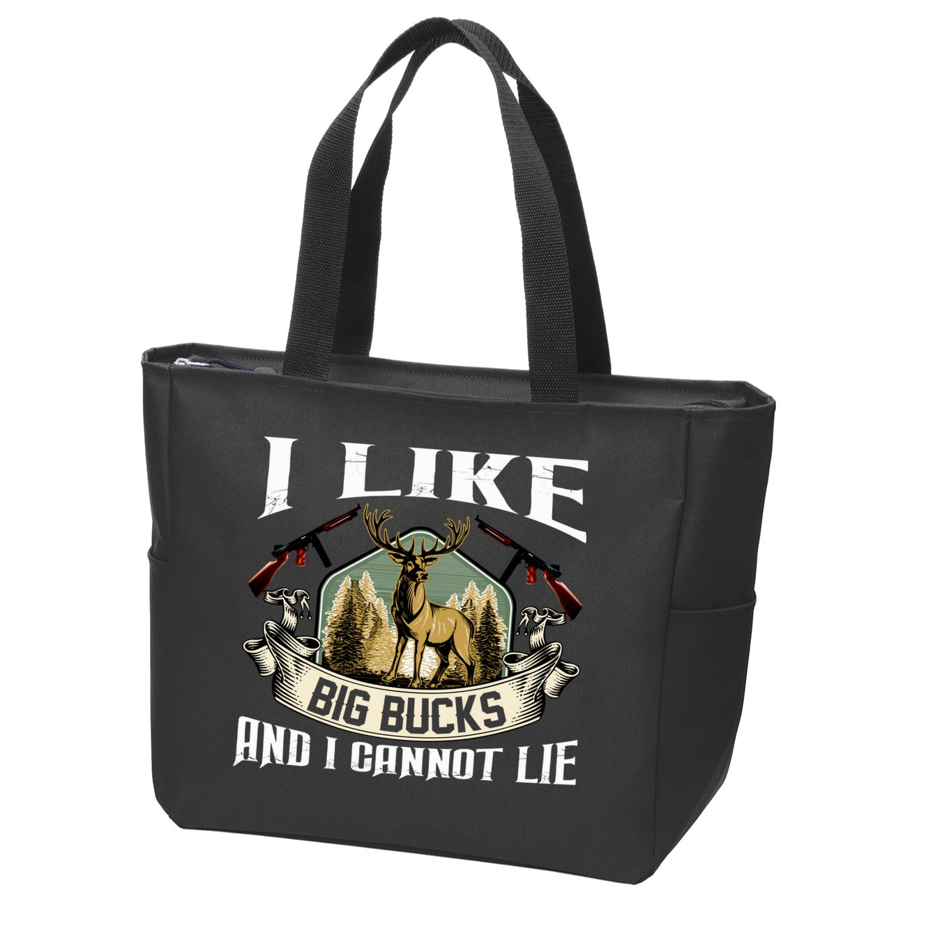 Funny Hunting Bucks Zip Tote Bag
