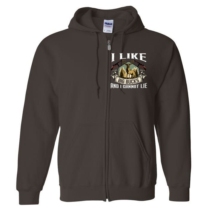 Funny Hunting Bucks Full Zip Hoodie