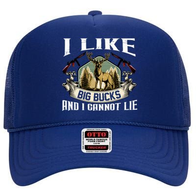 Funny Hunting Bucks High Crown Mesh Back Trucker Hat