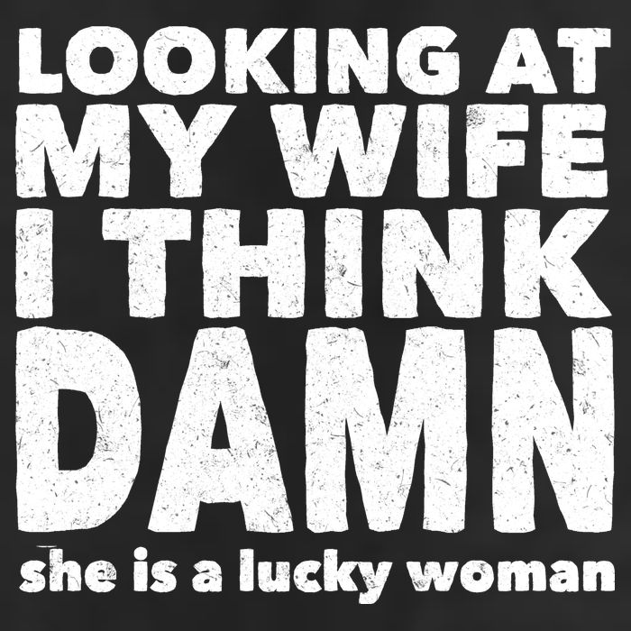 Funny Husband Lucky Wife 7 Panel Mesh Trucker Snapback Hat