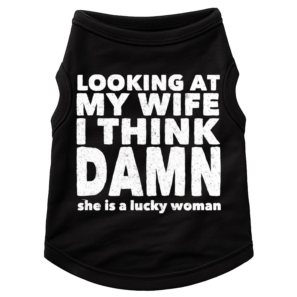 Funny Husband Lucky Wife Doggie Tank