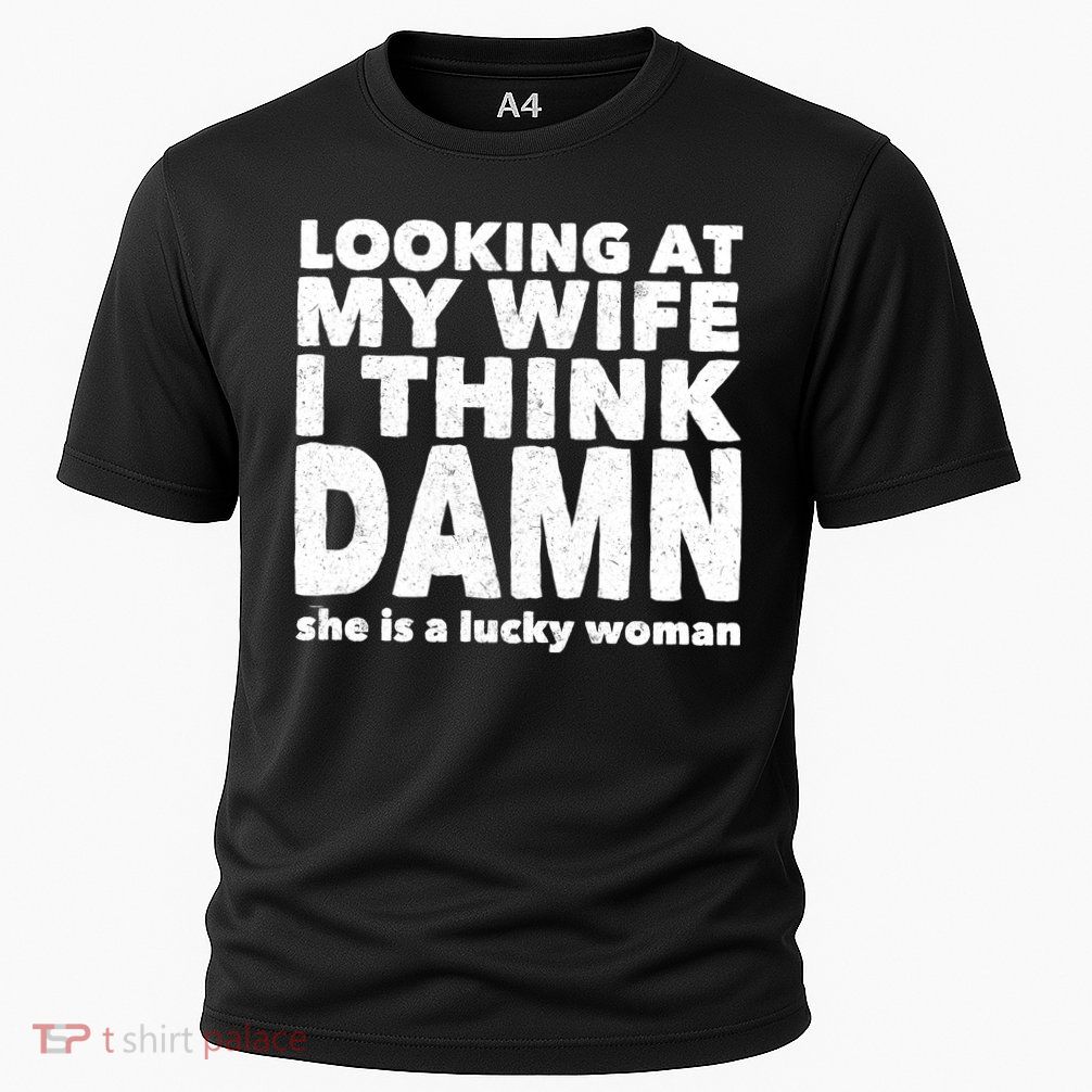 Funny Husband Lucky Wife Cooling Performance Crew T-Shirt