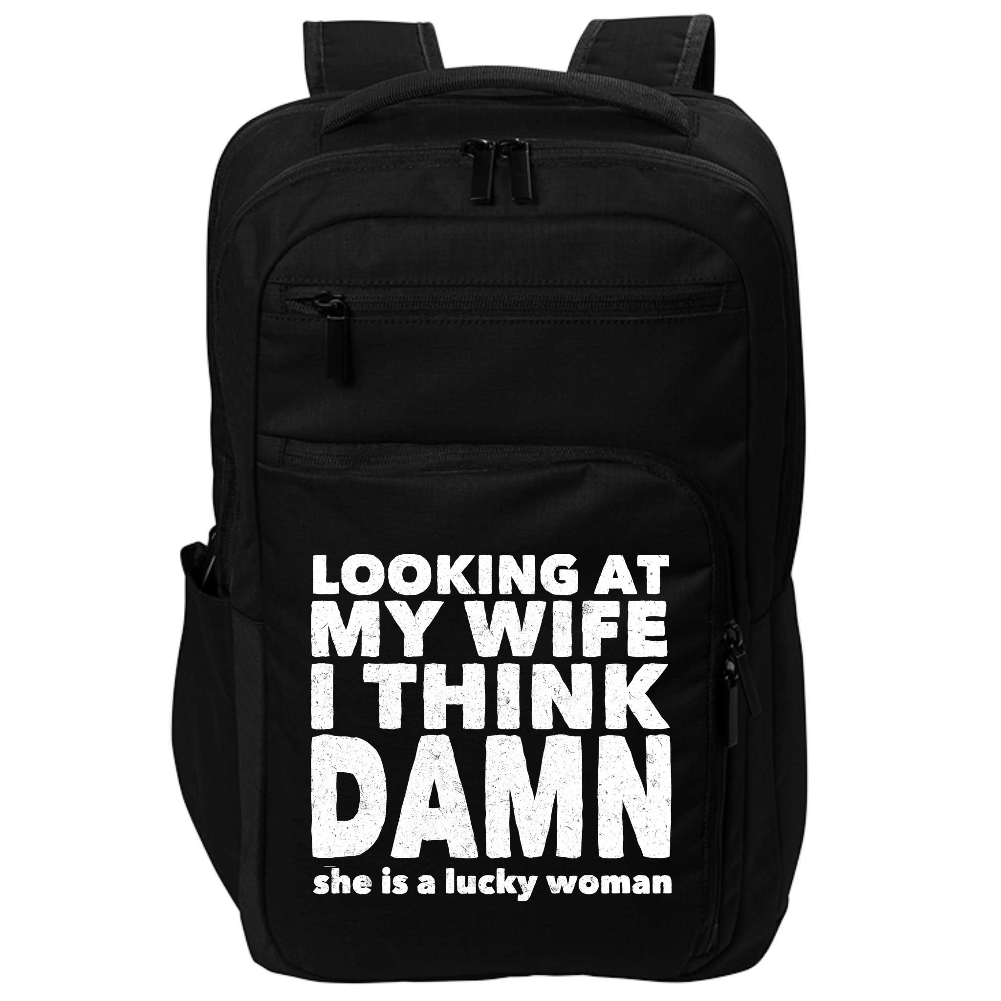 Funny Husband Lucky Wife Impact Tech Backpack