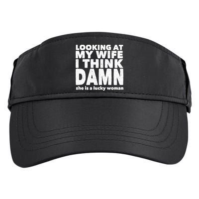 Funny Husband Lucky Wife Adult Drive Performance Visor