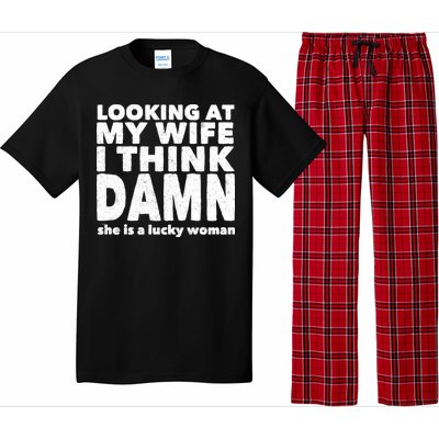 Funny Husband Lucky Wife Pajama Set