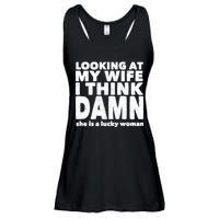 Funny Husband Lucky Wife Ladies Essential Flowy Tank