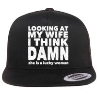 Funny Husband Lucky Wife Flatbill Hat