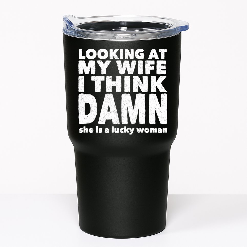 Funny Husband Lucky Wife Tumbler