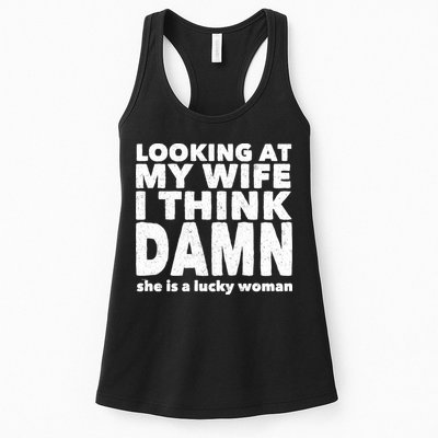 Funny Husband Lucky Wife Womens Tank Top