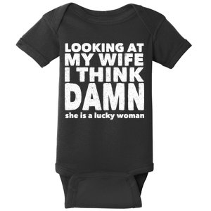 Funny Husband Lucky Wife Baby Bodysuit