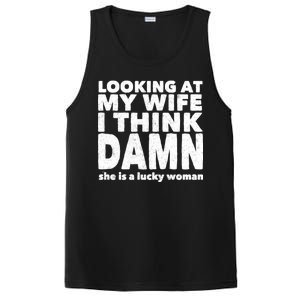 Funny Husband Lucky Wife PosiCharge Competitor Tank