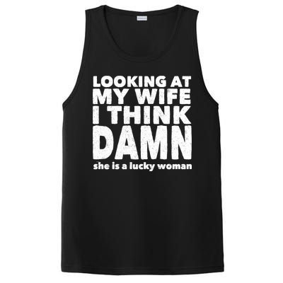 Funny Husband Lucky Wife PosiCharge Competitor Tank