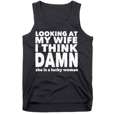 Funny Husband Lucky Wife Tank Top