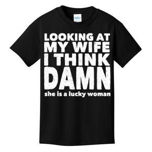 Funny Husband Lucky Wife Kids T-Shirt