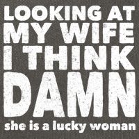 Funny Husband Lucky Wife Cotton Canvas Backpack
