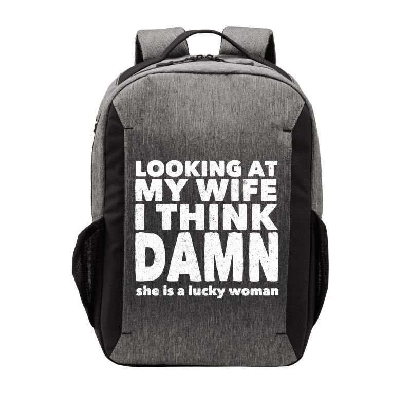 Funny Husband Lucky Wife Vector Backpack