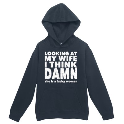 Funny Husband Lucky Wife Urban Pullover Hoodie