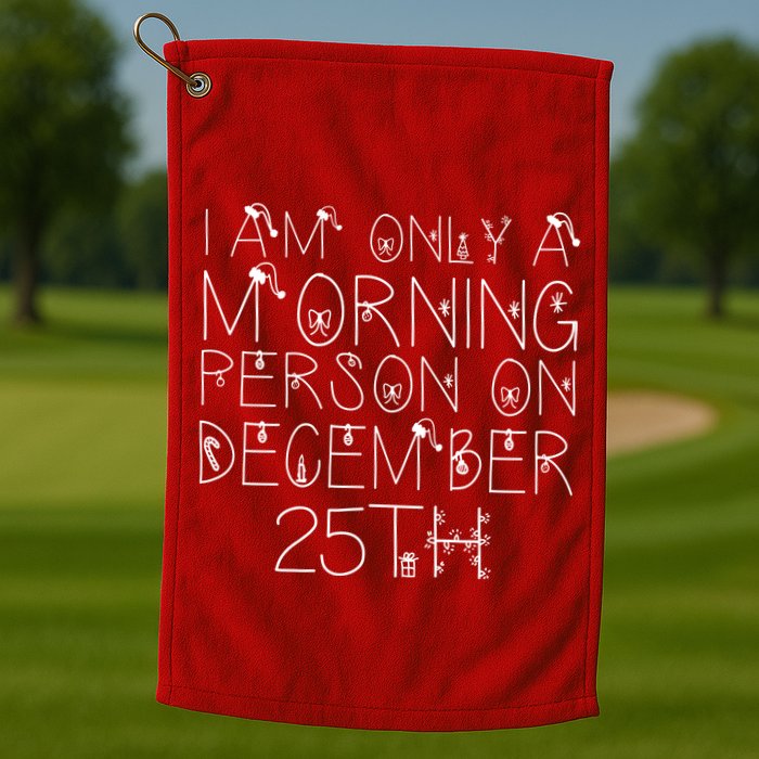 Funny I Am Only a Morning Person on Christmas Golf Towel