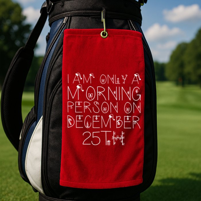 Funny I Am Only a Morning Person on Christmas Golf Towel