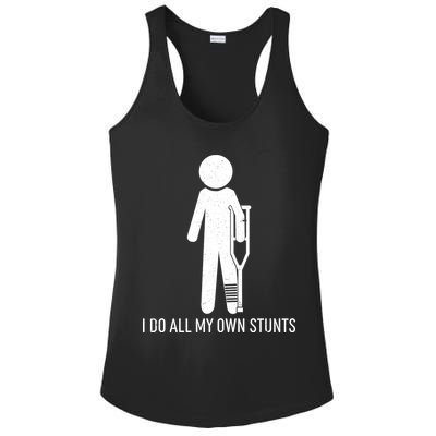 Funny I Do All Of My Own Stunts Ladies PosiCharge Competitor Racerback Tank
