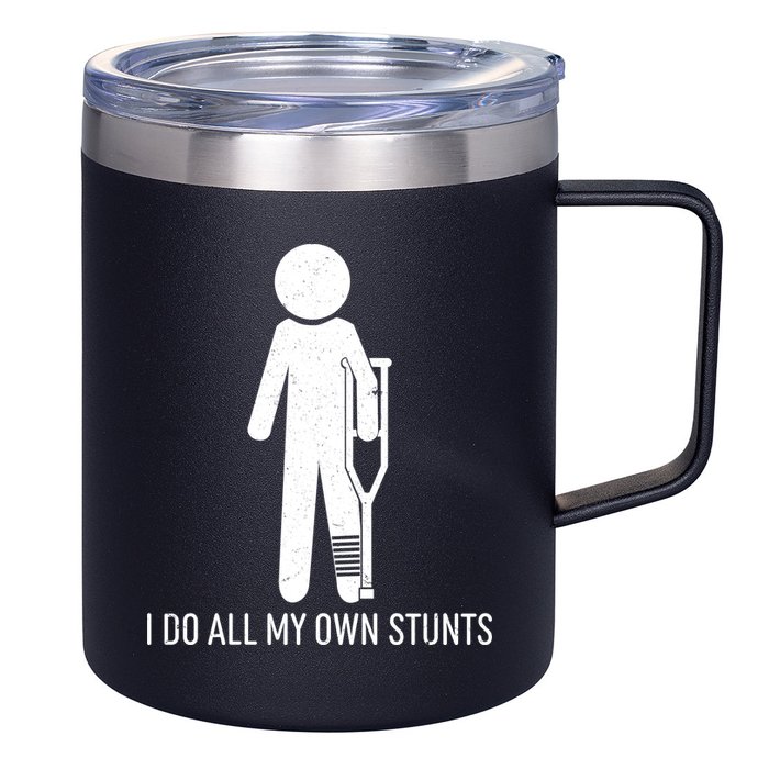 Funny I Do All Of My Own Stunts 12oz Stainless Steel Coffee Mug