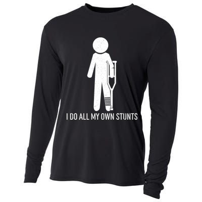 Funny I Do All Of My Own Stunts Cooling Performance Long Sleeve Crew