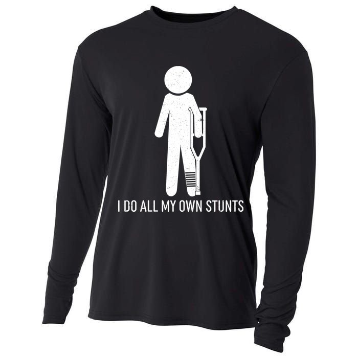 Funny I Do All Of My Own Stunts Cooling Performance Long Sleeve Crew