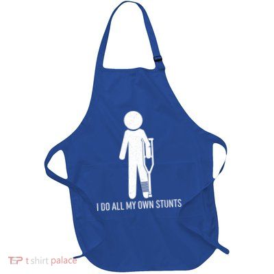 Funny I Do All Of My Own Stunts Full-Length Apron With Pockets