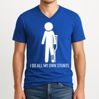 Funny I Do All Of My Own Stunts V-Neck T-Shirt