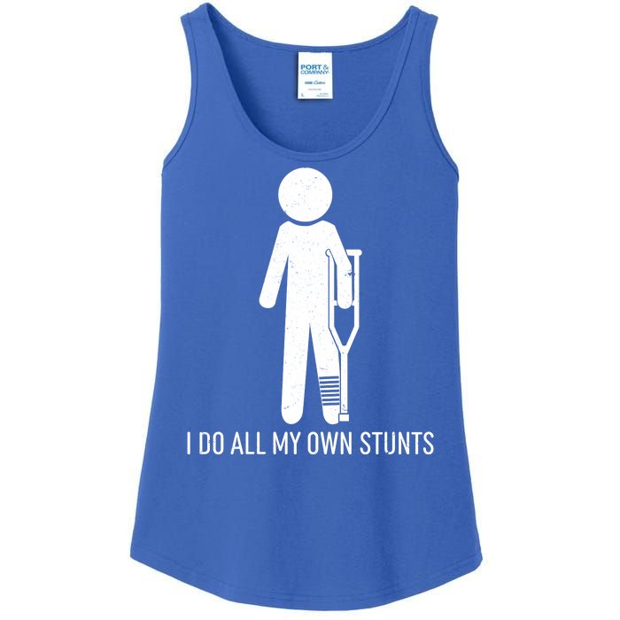 Funny I Do All Of My Own Stunts Ladies Essential Tank