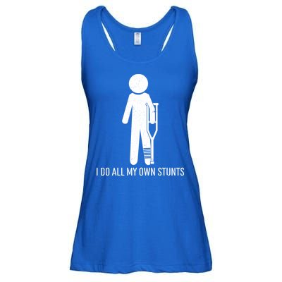 Funny I Do All Of My Own Stunts Ladies Essential Flowy Tank