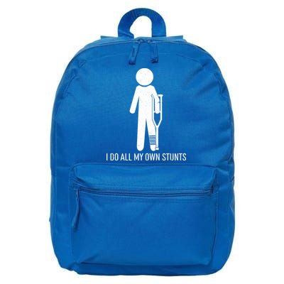 Funny I Do All Of My Own Stunts 16 in Basic Backpack