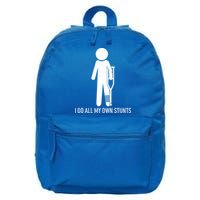 Funny I Do All Of My Own Stunts 16 in Basic Backpack