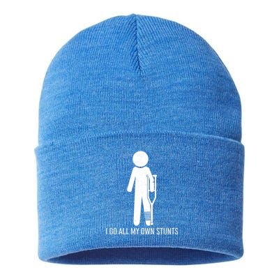 Funny I Do All Of My Own Stunts Sustainable Knit Beanie