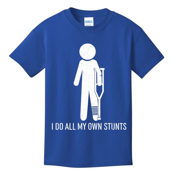 Funny I Do All Of My Own Stunts Kids T-Shirt