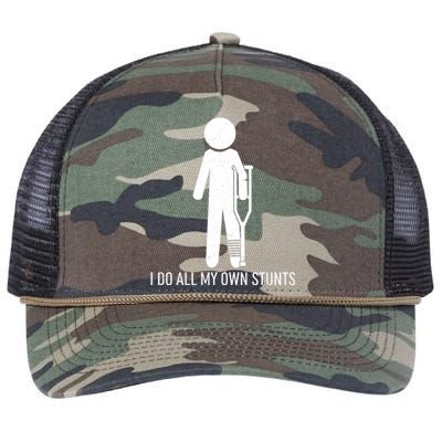 Funny I Do All Of My Own Stunts Retro Rope Trucker Hat Cap