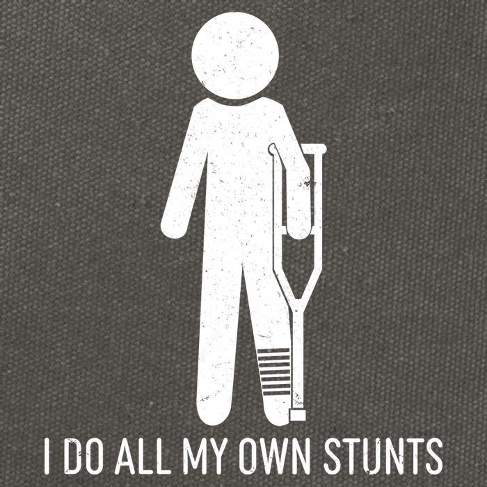 Funny I Do All Of My Own Stunts Cotton Canvas Backpack
