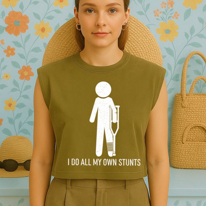 Funny I Do All Of My Own Stunts Garment-Dyed Women's Muscle Tee