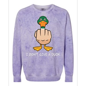 Funny I Don't Give A Duck Colorblast Crewneck Sweatshirt