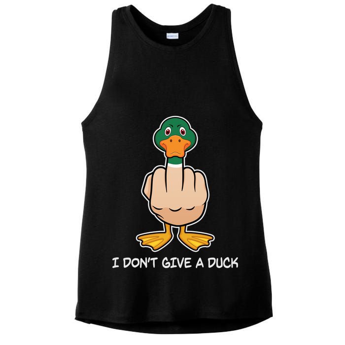 Funny I Don't Give A Duck Ladies PosiCharge Tri-Blend Wicking Tank